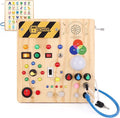 Busy Board,Montessori Toys for 1-3 Years Old, Wooden Toddler Toys, Autism Sensory Travel Toy, Ideal Gift for 1+ Year Old Boys (Busy Board v4)