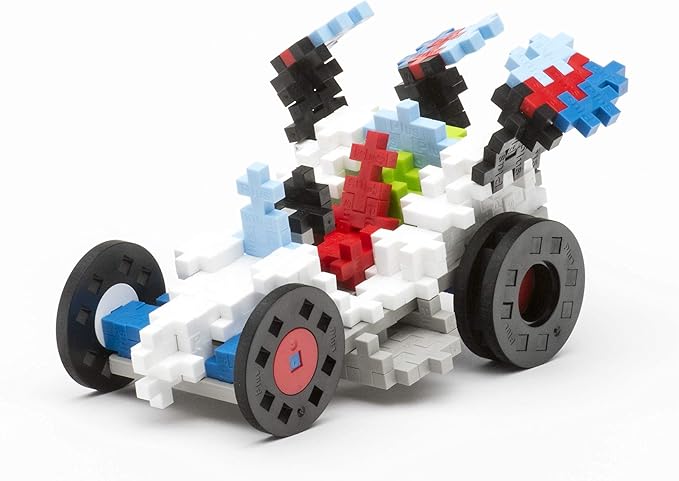 PLUS PLUS - GO! Educational Tub - 2600 Pieces / 10 Baseplates / 40 Wheels - Vehicle Construction Building Stem / Steam Toy, Interlocking Mini Puzzle Blocks for Kids