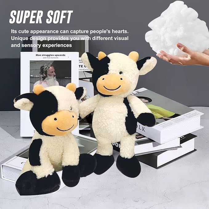 CHELEI2019 9" Cow Stuffed Animal Plush Soft Christmas Cow Plushies Toy for Kids,Girls