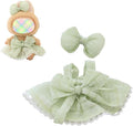 Clothes for Dolls Accessories (No Doll), Kawaii Skirt Outfit Set 2 Pieces for 15cm 17cm Doll Suit, Stylish Dress Up Bowknot Doll Clothing Set Replacement Green