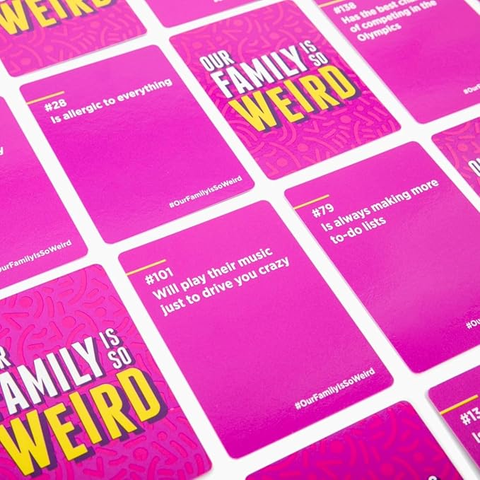 DSS Games Our Family is So Weird [A Family Card Game to Decide Who’s Most Likely to | Game Night Idea for Kids, Adults & Groups | Great for Halloween, Stocking Stuffers, Friendsgiving, Thanksgiving]
