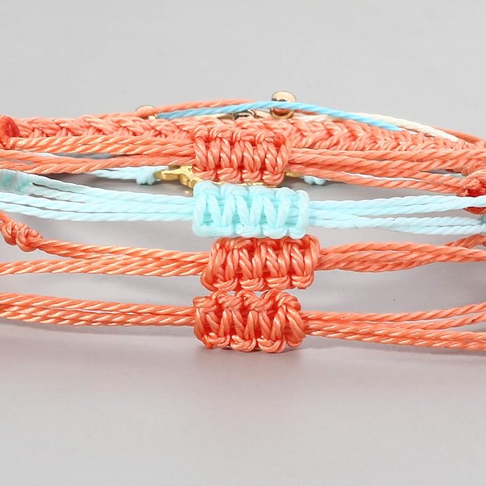 FANCY SHINY Sunflower String Bracelet Boho Braided Rope Wrap Bracelets Cute Summer Beach Surfer Jewelry for Women Christmas Gifts