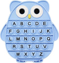 Fidget Toys for Kids, Owl Shaped Silicone Squeeze Sensory Toys, Alphabet Bubble Stress Anxiety Relief Relax Tools for Kids Adults School Classroom Gift Party Favors (Blue)