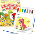 Paint with Water Coloring Books for Toddlers,Mess Free Watercolor Painting Papers for Kids Water Color Paint Kit Art Craft Birthday Gift for Ages 1-3,4-8(Dinosaurs)