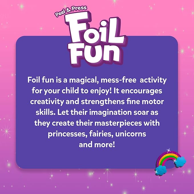 Skillmatics Foil Fun - Unicorns & Princesses, No Mess Art for Kids, Craft Kits & Supplies, DIY Creative Activity, Travel Toys, for Ages 4, 5, 6, 7, 8, 9