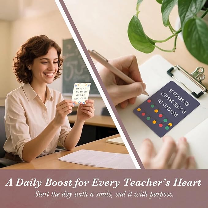 Teacher Appreciation Gift, Teacher Affirmation Cards, Inspirational Teacher Gift, Teacher Must Haves, Gifts for Educators, Back To School Gift, Positive Mindfulness Deck for Teacher