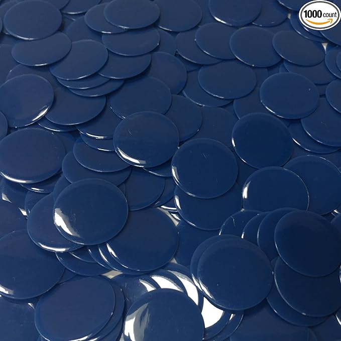 MR CHIPS Plastic Bingo Chips for Games 1000 Count Solid and Transparent Colors Counting 19 Color Choices 3/4 Inch 7/8