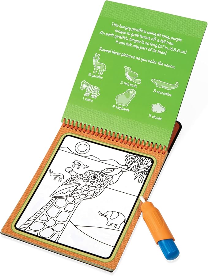 Melissa & Doug On The Go Water Wow! Reusable Water-Reveal Activity Pad - Safari - FSC Certified
