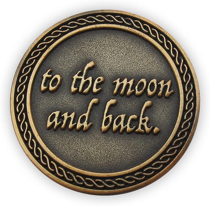 Romantic Love Expression Coins, I Love You To The Moon & Back, Anniversary Pocket Tokens for Date Night, Love Gift for Men & Women, From Him or Her
