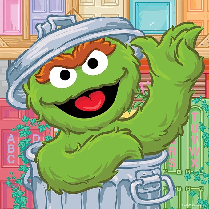 Sesame Street Oscar 25pc Puzzle - Jigsaw Puzzle with Vibrant Artwork and Durable Pieces - Fun Family Activity, Brain Challenge, and Educational Entertainment for Kids, Teens, and Adults