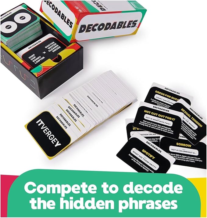 Spin Master Games, Decodables, A Hysterical Adult Party Game, Adult Card Game, Bachelorette Party Activity, 3-8 Players, for Ages 18 & Up