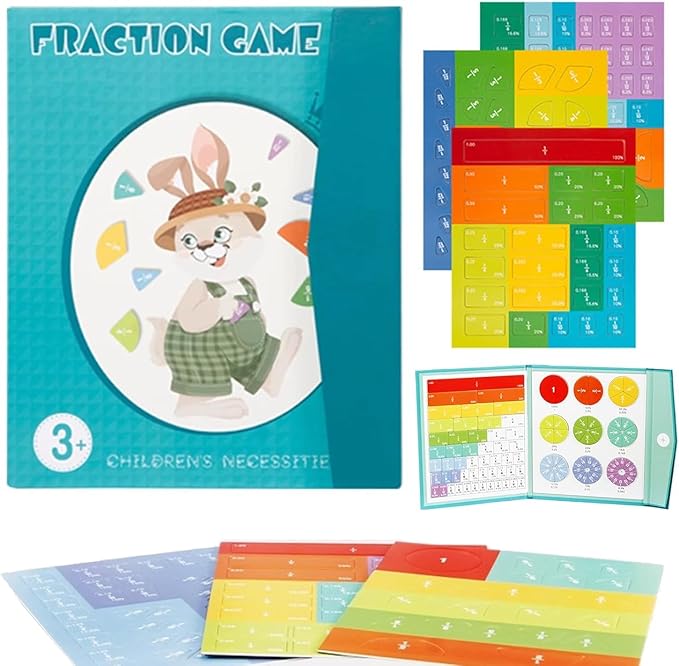 Magnetic Fraction Demonstration Book, Magnetic Fraction Book, Magnetic Fraction Tiles, Magnetic Fraction Disc Set, Math Manipulatives for Elementary School (1set)