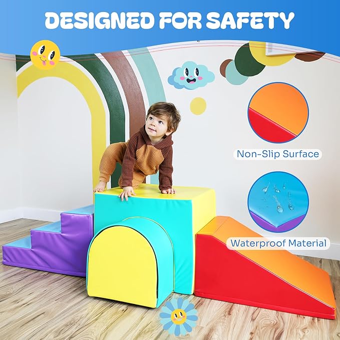 New Bounce Toddler Climbing Toys - Soft Play Set for Kids - Foam Climbing Blocks - Safe Soft Gym Equipment - Great for All Ages