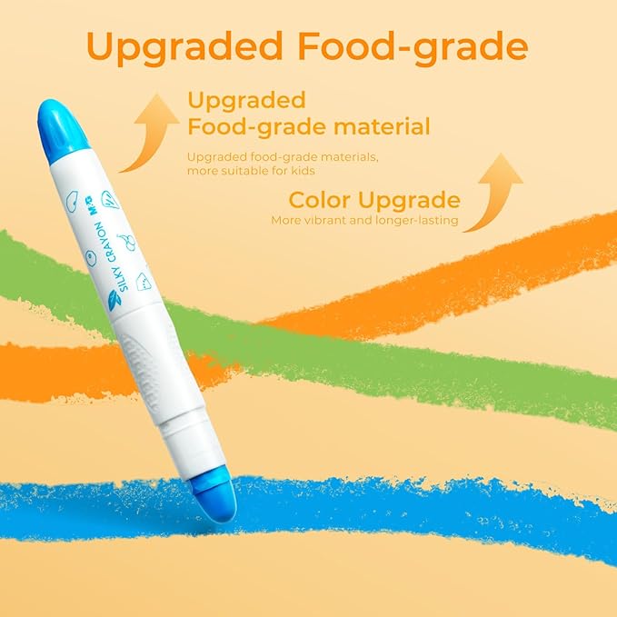 M&G 24 Colors Upgraded Food-grade Paint Sticks, Tempera paint sticks for kids and student, Washable paint, Non- Toxic, Super Quick Drying, Art Gifts for Your Kids and Artists