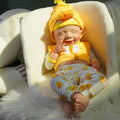 Full Silicone Baby Dolls,17.72 in Silicone Realistic Newborn Baby Doll, Non Vinyl 1:1 Lifelike Reborn Sleeping Dolls (Eve-Ivory)