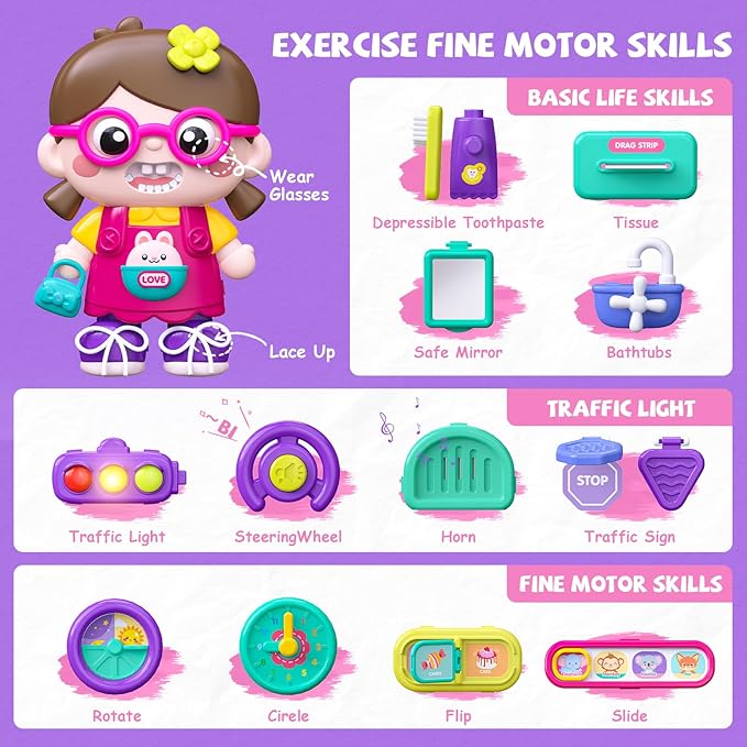 Busy Board Montessori Toys Gift for 1-2 Year, Early Educational Montessori Toys for Toddler 1-3, Birthday Gifts Toy for 1 2 Year Old, Ideas 1 Year Old Birthday Gift Toy