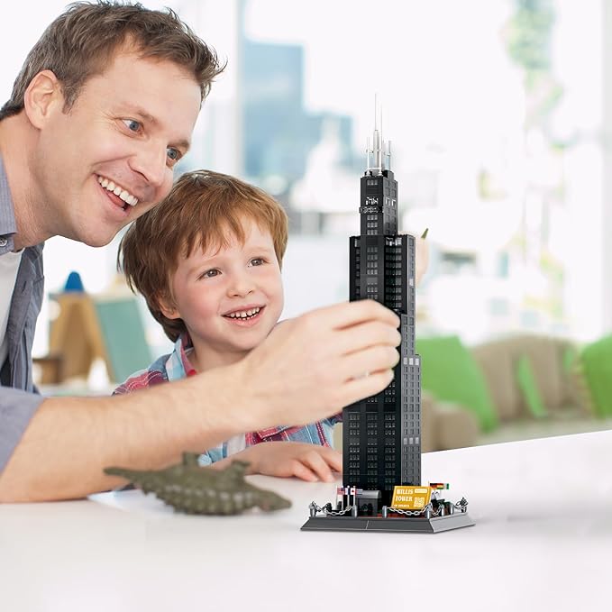 Willis Tower Chicago Architecture Model Building Blocks Sets The Office Landmarks Skyline Set Toys Collection for Kids Adults 1241Pcs