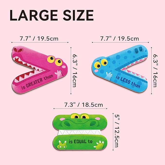 Dotimo Math Manipulatives 1st Grade, Magnetic Math Signs Jumbo Magnetic Symbols Set for Kids Ages 4-8, Greater Than/Less Than/Equal Signs, Homeschool Supplies