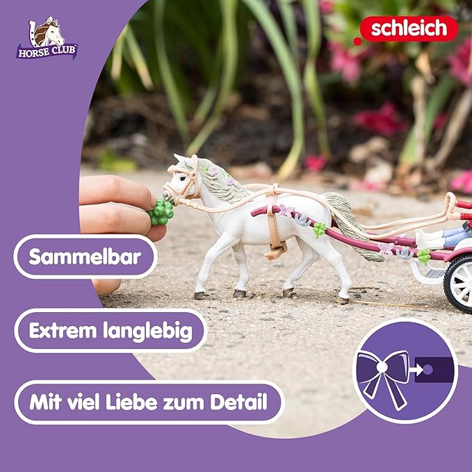 Schleich Horse Club - 32PC Horse and Carriage Picnic Playset - With Pony, Toy Dog, Action Figure and More - Interactive Play for Kids Ages 5+