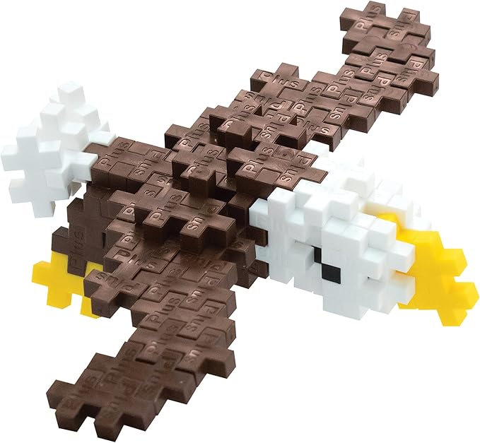 PLUS PLUS 3D Animal Figurine Building Block Set, 70 Mini Interlocking Puzzle Pieces, Fun STEM Toys for Kids - Bald Eagle Mini Maker Tube