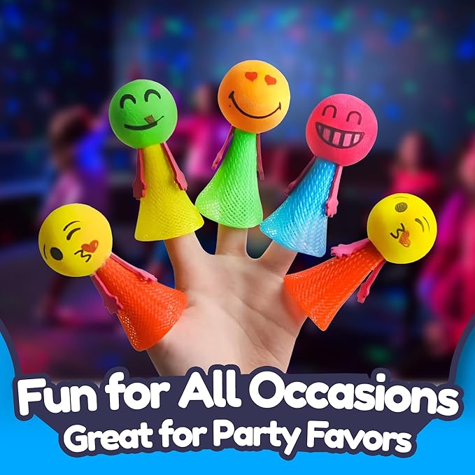 Liberty Imports 24 PCS Jumping Emoticon Popper Spring Launchers LED Light Up Toy Bouncy Party Favors Supplies and Goodie Bag Fillers for Kids, Toddlers (Light Up)