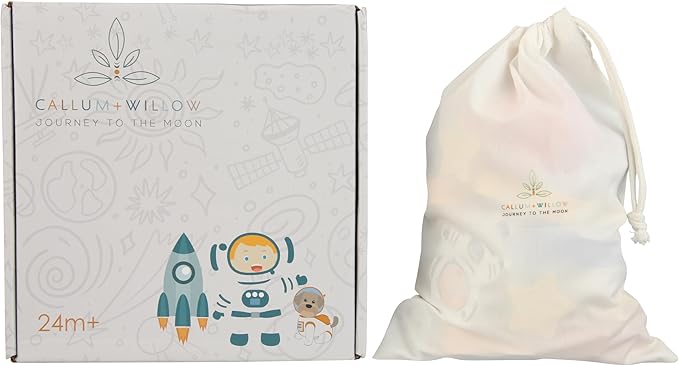 Toddler 30 Piece Stacking Wood Blocks Space Gift - Montessori 2 Year Old Fine Motor Skills Toy Learning Stacking Shape Sorter Sensory Preschool Busy Journey to the Moon (Block Set, Wood)