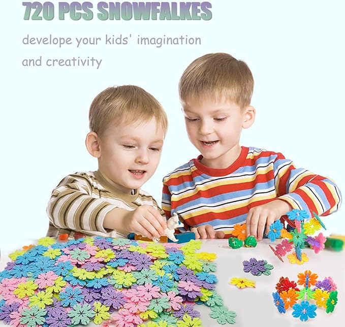 QUN XING STEM Toys Building Blocks Educational Toys 720 Pieces Construction Interlocking Plastic Flake Disc Set Great STEM Toy for Kids 6+ Years Old Boys and Girls