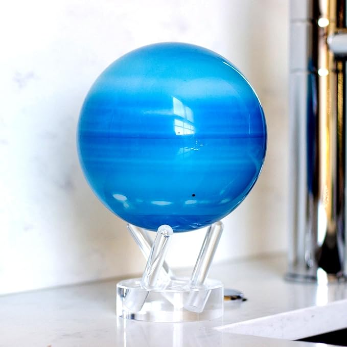 MOVA Uranus Globe 4.5” – Solar-Powered Rotating Planet Model | NASA-Inspired Blue Decor