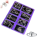 Reverse Thinking Puzzles, Metal Puzzle Ring, Educational Intellectual Toys IQ Toys, Metal Brain Teaser Puzzles, 2025 New IQ Test Brain Teaser Disentanglement Set (Purple)