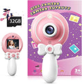 TEKFUN Kids Camera Toy for Girls - Birthday Gifts with Magic Wand Design - Digital Video Camera for Kids with 32GB SD Card - Easter Basket Essentials for Little Girl 2 3 4 5 6 Year Olds (Pink)