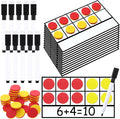 Ireer 12 Sets Magnetic Ten Frame Set, Math Counters Bulk for Classroom Early Math Manipulatives Kit for Home, Kindergarten and Elementary Teachers