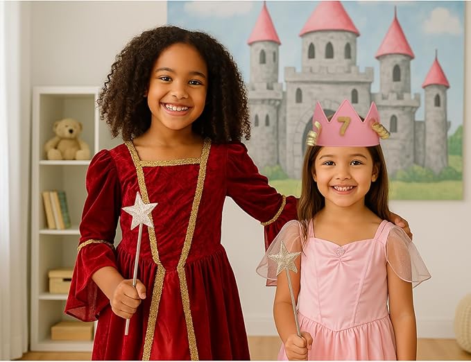 Birthday Crown for Kids Classroom – Adjustable Soft Silicone Princess Crown, Ages 2–10+, BPA Free, Dishwasher Safe