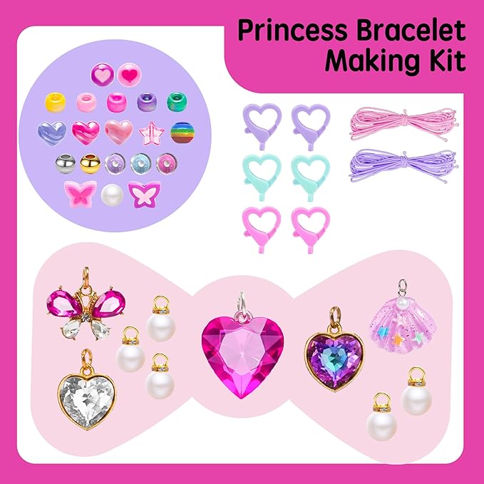 Charm Bracelet Making Kit for Kids,Jewelry Making Kit Gifts for Kids 6-12 Year, Birthday Gift,Girls Toys Ages 6,7,8,9,10