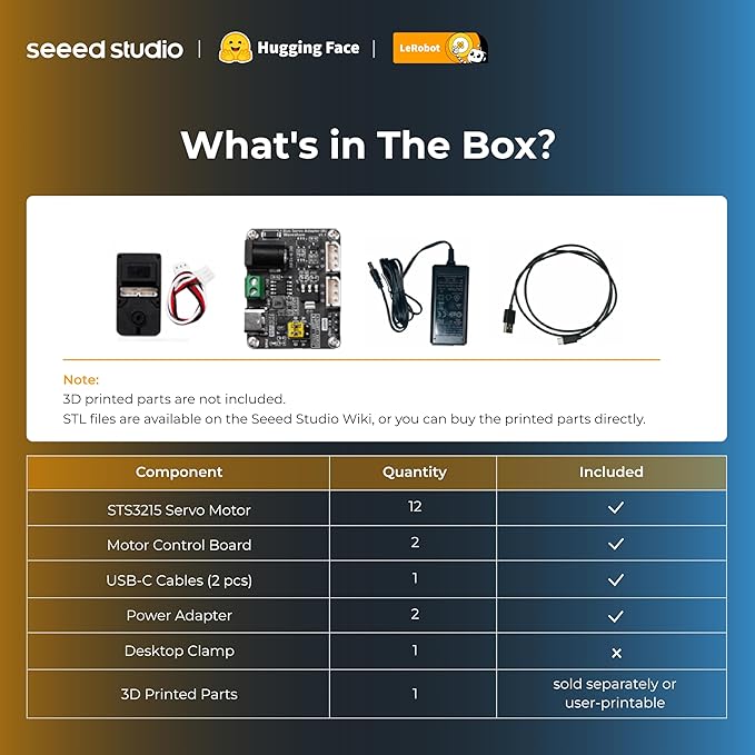 AI Robotic Arm Kit with Servo Motors – LeRobot SO-ARM101 Pro Low-Cost (Without 3D Printed Parts) | 6-DOF, Open-Source, Compatible with NVIDIA Jetson