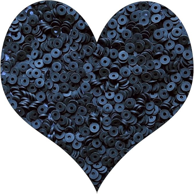 3000Pcs Clay Beads Flat Round Polymer Bead Vinyl Heishi Beads Flat Round Polymer Bead for Jewelry Making Necklace Bracelet (22-Black)