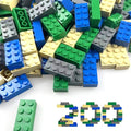 200 Piece Classic Building Bricks, 2x4 Building Blocks STEM Creative Building Toys, Blue, Gray, Green, Sand(Samll Bricks, 1.25x0.62x0.47 in)