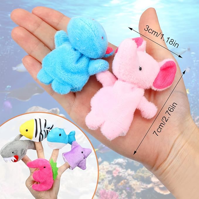 HyDren 32 Pcs Finger Puppets Set for Toddlers Mini Stuffed Animals Finger Puppets Bulk Soft Velvet kidsToys for Storytelling, Role Playing, Teaching, and Birthday Party Supplies