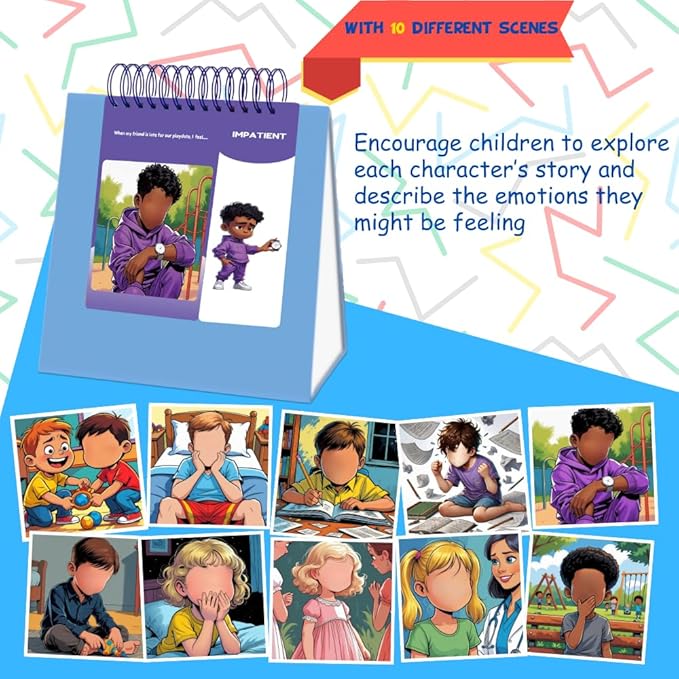 Thought-Spot I Know What to Do Expressive Faces feelings flip book for kids - Emotion Chart for Kids Reinforces Positive Behavior Serves as Emotions Wheel or Feelings Chart (Expressive Faces Flipbook)