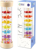 LOOIKOOS Rainmaker - 7 inch Wooden Rain Stick Montessori Toys for Babies 6-12 Months,Baby Rattle Shaker Sensory Developmental Toy,Raindrops Musical Instrument Baby Musical Toys for Baby 6 7 8 9