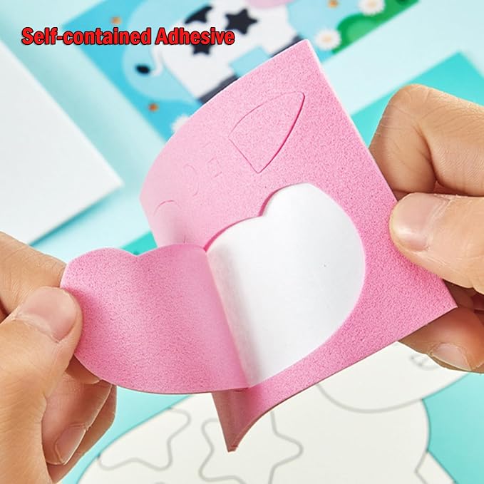 3D EVA Foam Stickers for Toddlers 12PCS Sticky Foam DIY Craft Preschool Art Class Drawing Sticker Puzzle Art Kit for Kids Boys Girls (Sea Animals)