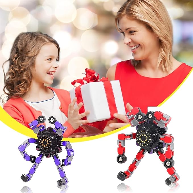 6pcs Transformable Fidget Spinners Children's Advanced Fidget Toys for Stress Relief Ideal Fidget Spinners for Sensory Toys for Boys and Girls with Autism，Party Favors