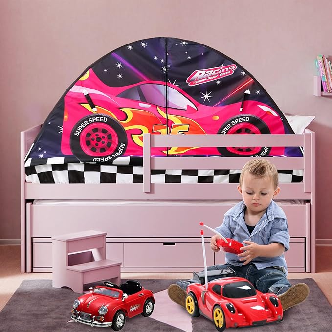 Kid Bed Tent -Twin Play Tent Baby Toddlers Dream Playhouse for Bedroom Decor Indoor Games Twin Size Bed Canopy by CRAWLBO