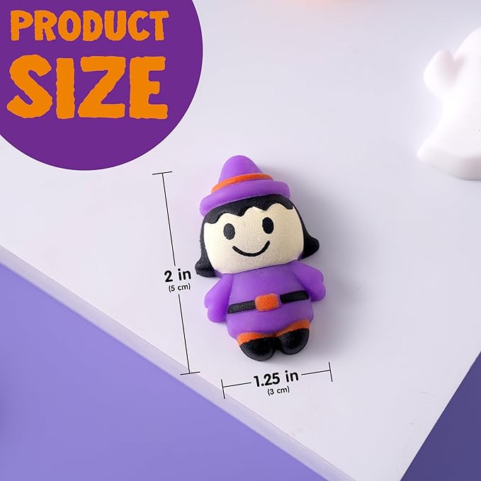 JOYIN 48 Pcs Halloween Mochi Squishy Toys Bulk, Halloween Toys for Halloween Party Favors Decoration, Trick or Treats Sensory Stress Relief Toy, Classroom Prizes Goodie Bag Filler Kids Gift