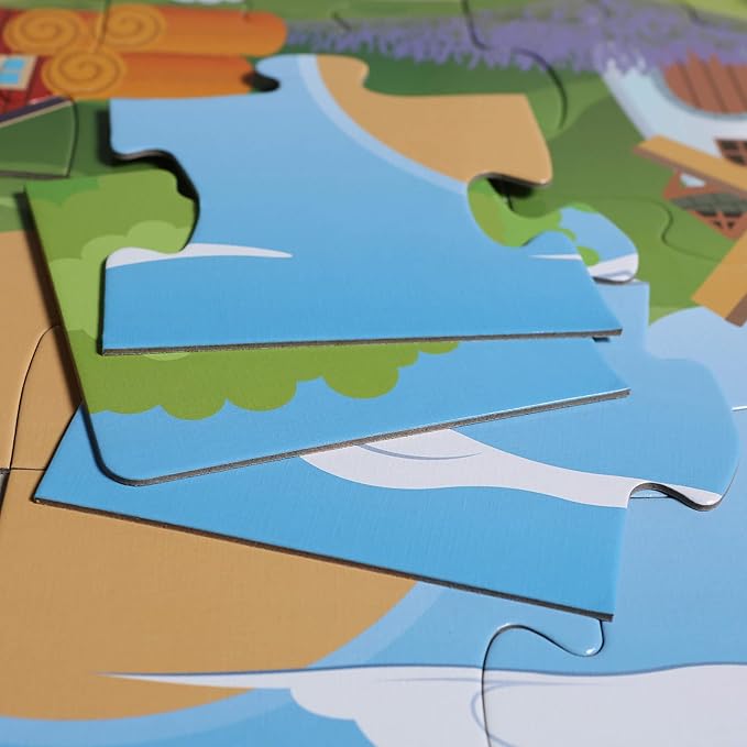 Farm Floor Puzzle for Kids 3-5: Educational Jigsaw Farm Scene - 48-Piece Large Puzzle 36 x 24 inches for Toddlers Learning Education Gift Family Activities