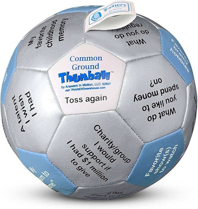 Trainers Warehouse 6" Thumball Collection, 32 Prompts for Conversation, Team Building, Relationship and Training