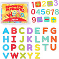 JoyCat Wooden Magnetic Letters and Numbers, Large ABC 123 Alphabet Fridge Magnets for Toddlers & Kids, Uppercase Letters, Math Symbols, Preschool Educational Learning Refrigerator Toy Set (63 PCS)