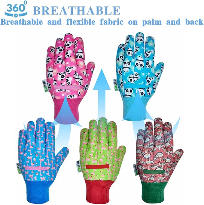 Kids Gardening and Garden Gloves for Toddler,Children's Yard Work Glove,Gift,Cute Pattern,Age3-8