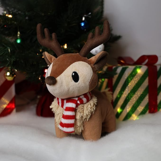 Plush Reindeer Stuffed Animal - Holiday Deer Characters with Antlers Toy for Girl, Boy, Baby, and Toddler - Little Plushie Toys - Ralphie, 8"