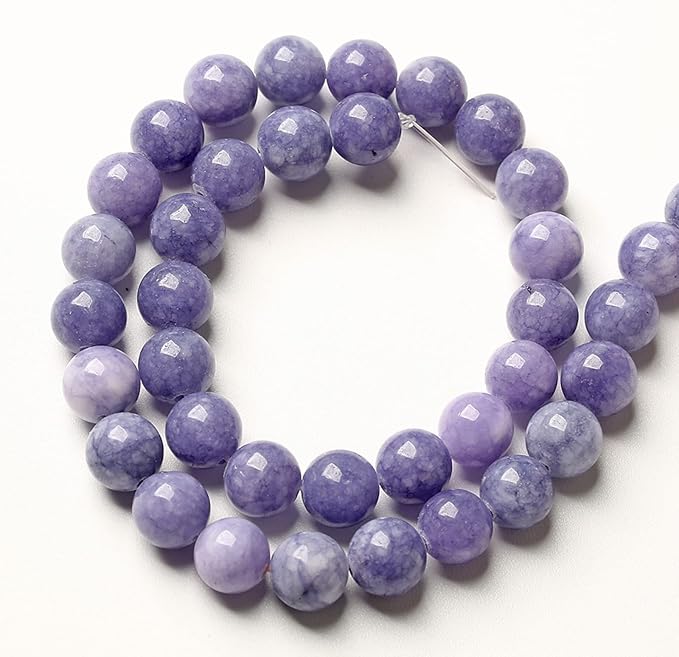 160PCS 4MM Lavender Purple Chalcedony Stone Loose Beads for Jewelry Making DIY Bracelet Necklace