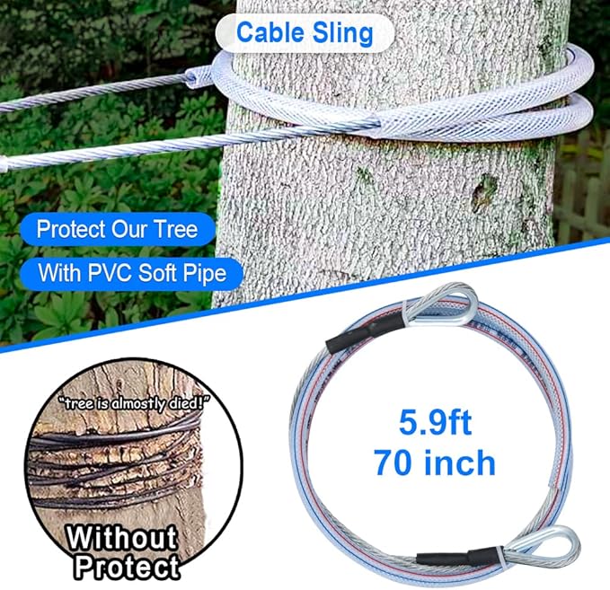 X XBEN 120FT Zip line Kit for Kids and Adults, Zip Lines for Backyard, Included Swing Seat, Spring Brake, Steel Trolley and Adjustable Safety Belt, Outdoor Play Sets Equipment